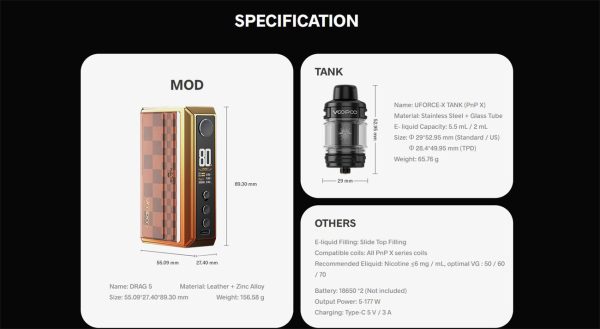 VOOPOO DRAG 5 KIT - Imagen 12