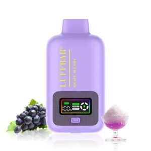 Vaper descartable LUFFBAR 40K Grape Slushy violeta con uvas y granizado de uva.