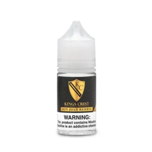 Botella King Crest Don Juan Reserve Salts 30ml sabor postre con chocolate, coco y nuez