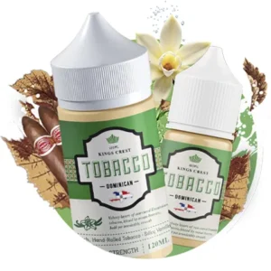 King Crest Dominican Tobacco Salts 30ml líquido tabaco suave cacao madera tostada